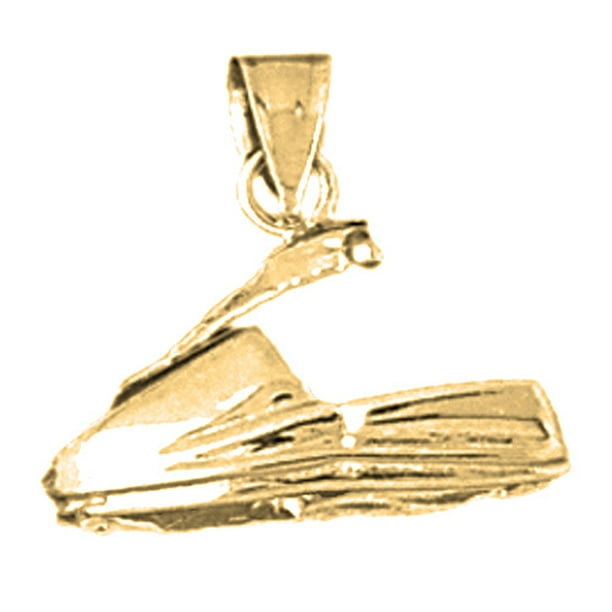 Sterling Silver Polished & Textured 3-D Man on Skiis Pendant Sterling Silver Polished & Textured 3-D Man on Skiis Pendant